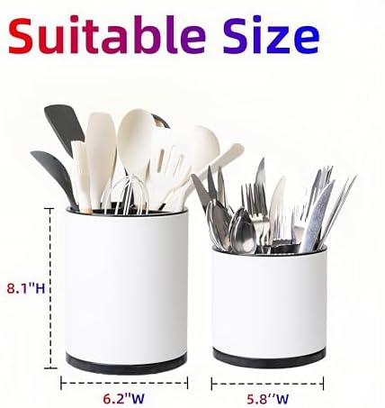 LIBODOUR Kitchen Utensil Holder, Large 360°Rotating - Image 3