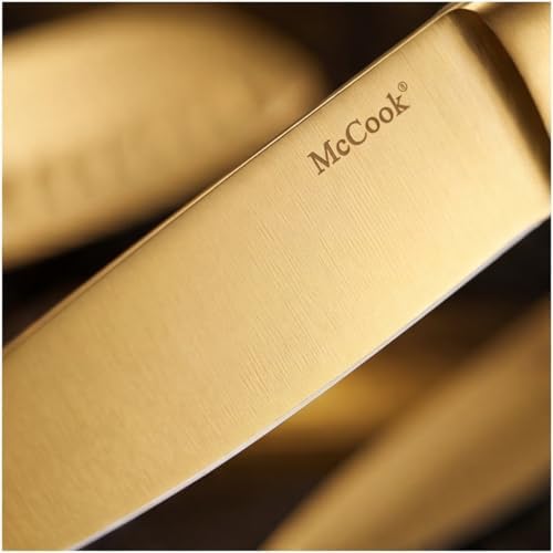 McCook® Knife Sets, 15 Piece Knives, Restaurant Grade Sharp, Elegant Gold & - Image 6