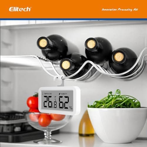 Elitech 2Pack Fridge Thermometer Hygrometer Digital Freeze Refrigerator - Image 6