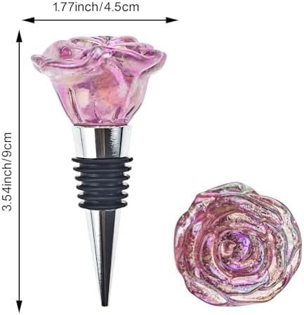 2 PACK Rose Wine Stopper, Bottle Stopper Wine Saver, Reusable Wine Corks - Image 2