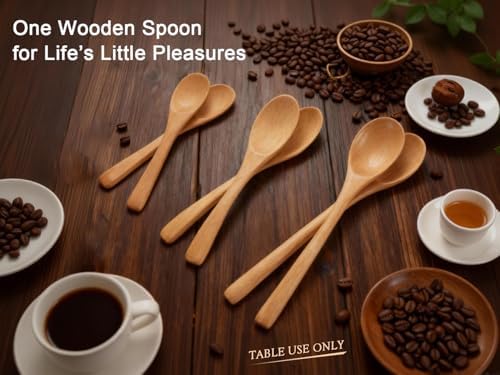 6PCS Small Wooden Spoons for Eating, 3 Sizes Wooden Teaspoons - Image 3