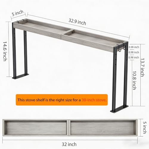 Spice Rack Shelf for Kitchen Stove, Over The Stove Shelf - Image 2