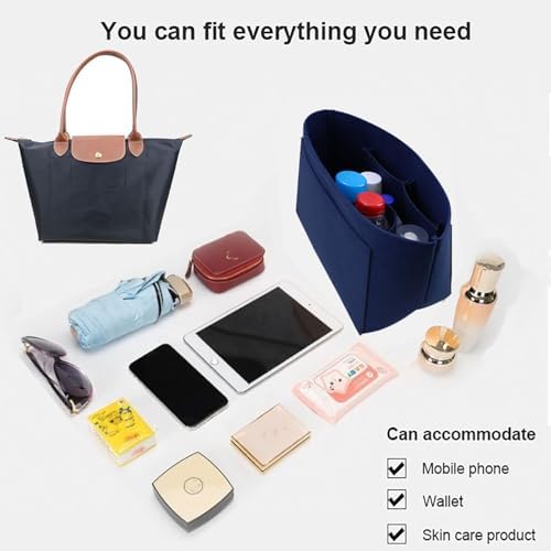 Lckaey Purse Organizer for Le Pliage Handbags insert Organizer insert 1012blue-L - Image 4