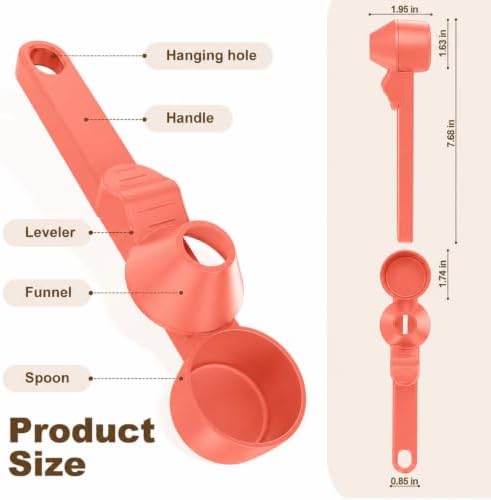 Coffee Scoop with Funnel for Ground Coffee & Protein Powder, 2 Tbsp - Image 4