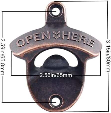 Vintage Copper Bottle Cap Opener Wall Mount, Retro Beer Bottle Opener - Image 6