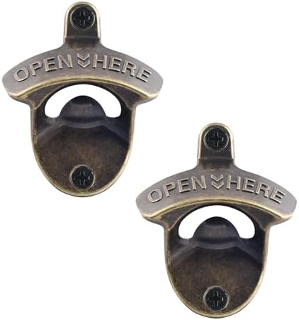 Retro Bottle Opener Wall Mounted Stainless Antique Bronze Beer Cap Opener by Wallmountedbottleopener