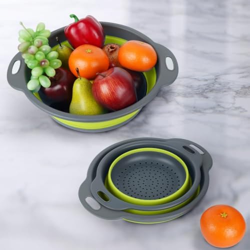 Green Collapsible Colander Set - Image 2