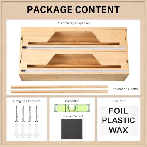 Wesiti 18 Inch Large Plastic Wrap Organizer & Dispenser - Image 4