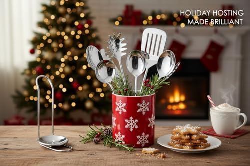 Melvvi Silver Stainless Steel Kitchen Utensils Set – 9-Piece | Non-Toxic - Image 7