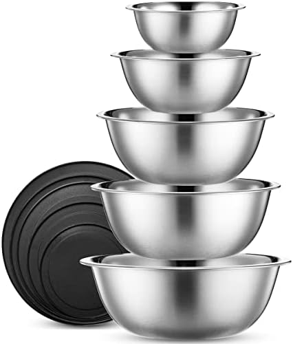 10-Piece Stainless Steel Mixing Bowl Set by WHYSKO