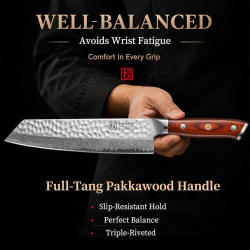 8 Inch Damascus Chef Knife, Japanese Kitchen Knife - Image 4