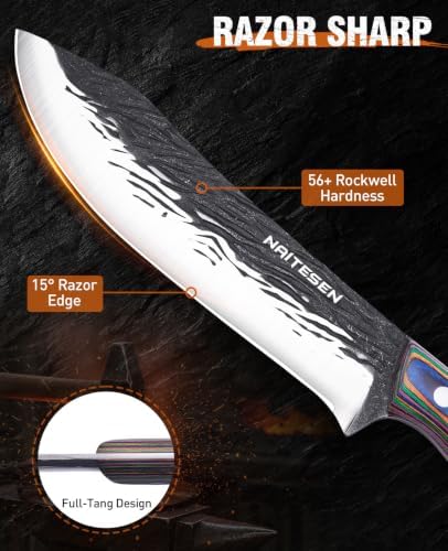 Naitesen 3PCS Hand Forged Butcher Knife Set - Image 6