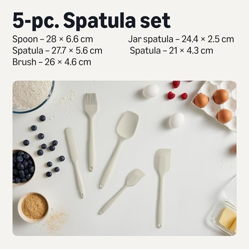 Amazon Basics Silicone Spatulas, 5-Piece Set, Heat-Resistant, Food-Grade - Image 2