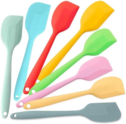 KAKAMINA Silicone Spatula Set, 8 Pack 11 Inch, Sturdy Steel Core by KAKAMINA