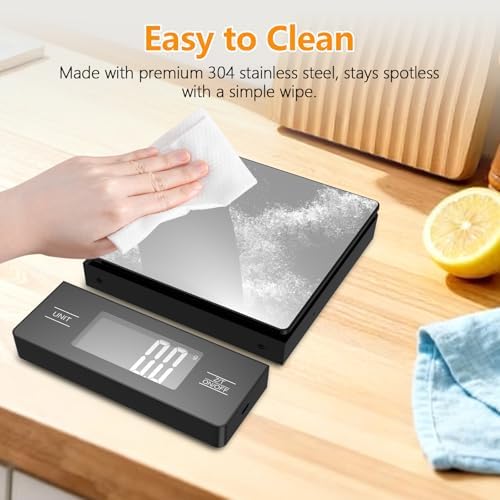Digital Food Scale with Detachable Display, Metallic Black 1g Precision - Image 3