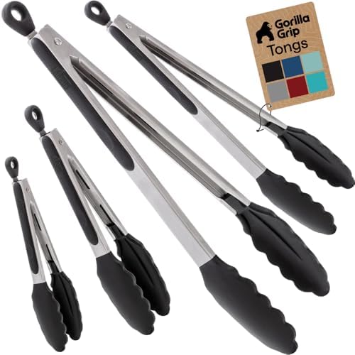 GORILLA GRIP Stainless Steel Kitchen Tongs by GorillaGrip
