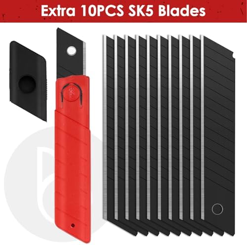 BIBURY 2 Pcs 18mm Retractable Utility Knife, Stainless Steel Box Cutter - Image 4