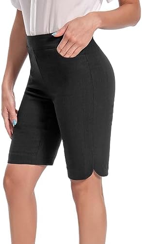 Women's Work Casual Super Stretch Tulip-Hem Pull-On Dress Shorts by Unknown