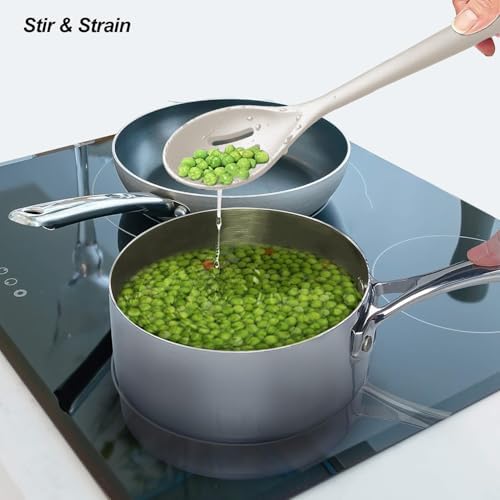 VOVOLY Silicone Spoons for Cooking, Solid & Slotted Spoon Set - Image 5
