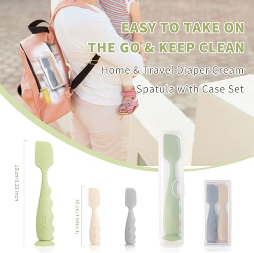 Baby Diaper Cream Spatula with Case, 1 Large 2 Mini Diaper Spatula with 2 Case - Image 2