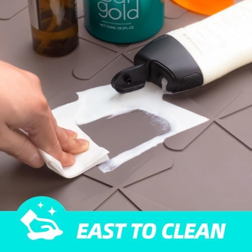 SIKADEER Waterproof Under Sink Mat Silicone 28" x 22" Kitchen Cabinet liner - Image 6