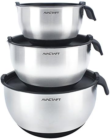 AVACRAFT 18/10 Stainless Steel Mixing Bowl Set by AVACRAFT