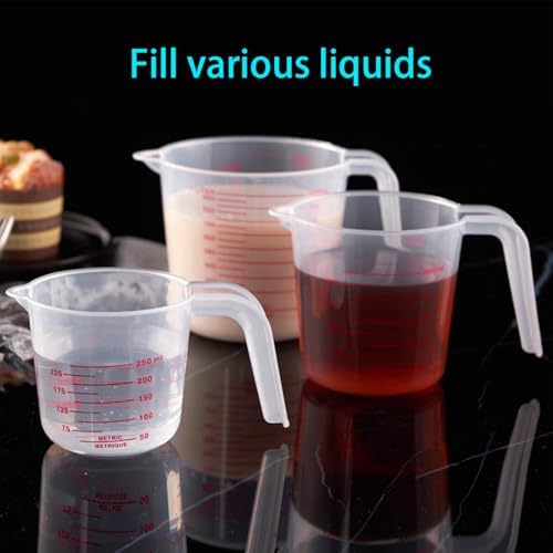 Unbreakable Plastic Measuring Cups 6 Piece Food-Grade Measuring Jugs, - Image 6