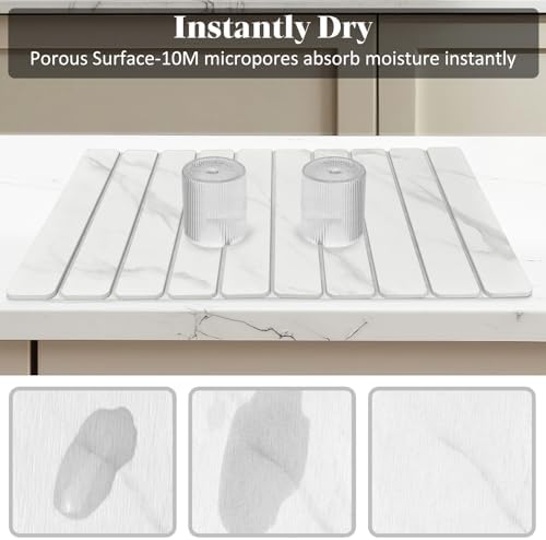 Large Stone Dish Drying Mat for Kitchen Counter, Non - Image 2