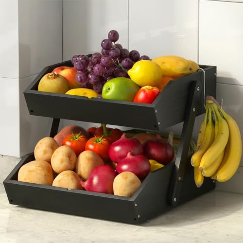 Sevenblue 2-Tier Bamboo Fruit Basket by Sevenblue