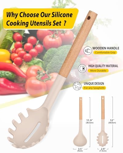 BUNDLEPRO Silicone Soup Ladle and Pasta Spoon Set - Image 2