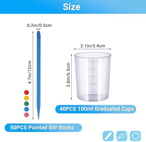 Gartful 90PCS Epoxy Mixing Cups Kit, Jewelry Making, Liquid Measuring - Image 2