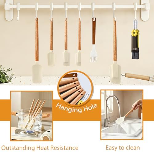 7 Piece Silicone Spatula Set, Food Grade Rubber Spatula Set - Image 3