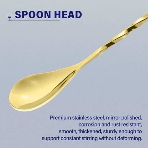 Briout Bar Spoon Cocktail Mixing Stirrers, 12” - Image 3