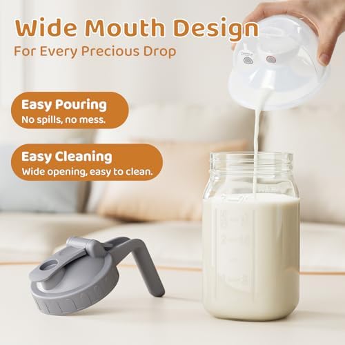 32 oz Breast Milk Pitcher, Glass Mason Jar Pitcher - Image 6