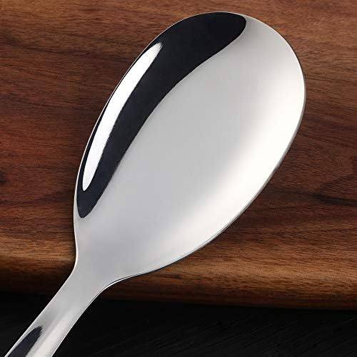 6 Pcs Silver Salad Spoon, Stainless Steel Titanium Plated Salad Servers Set - Image 4
