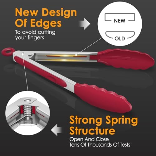 HOTEC Premium Stainless Steel Locking Kitchen Tongs - Image 6