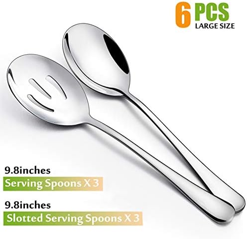 HaWare 6-Piece Serving Spoons, 9.8 inches, Stainless Steel - Image 2