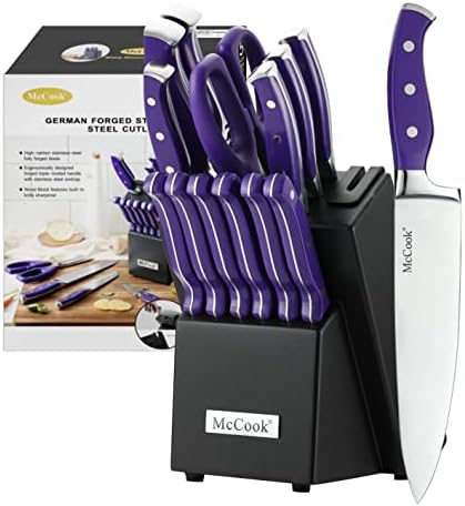 McCook MC27 14 Pieces Stainless Steel kitchen knife set by McCook