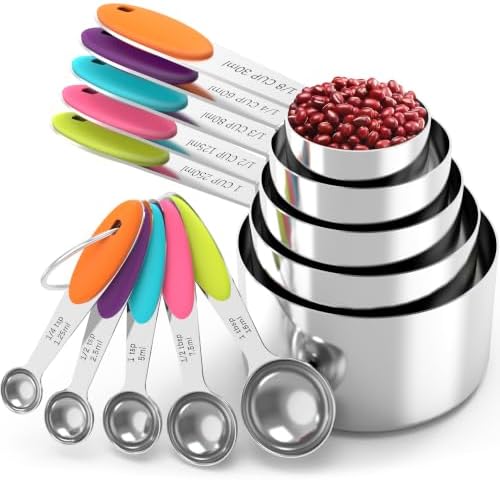 TILUCK Nesting Measuring Cups and Spoons Set, Stainless Steel by TILUCKBringsGoodLuck