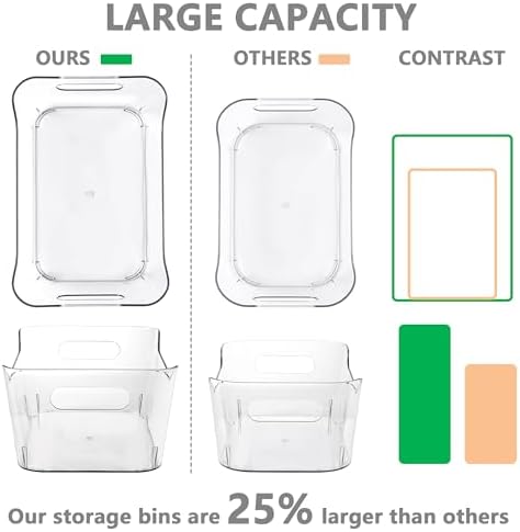 Tiawudi 12 Pack Plastic Storage Bins, Pantry Organizer, Shelf and Fridge - Image 3