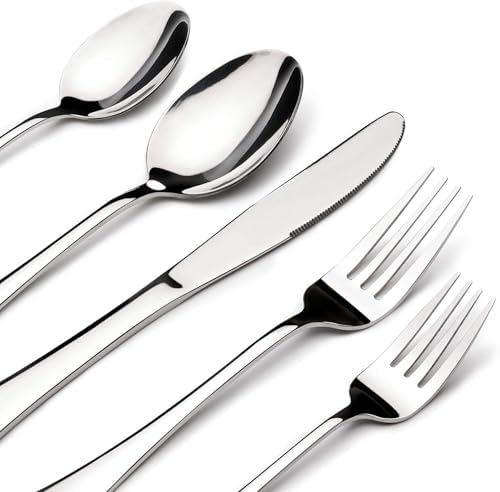 Silverware Set for 8 with Serving Utensils, Stainless Steel Flatware Cutlery by Thou+Art+Peter+%26+Company%C2%AE