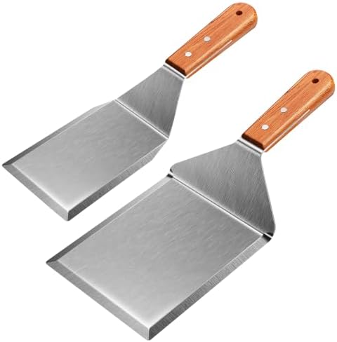 2 Pack Extra Wide Metal Spatula – Stainless Steel Griddle & Grill Turner by Unknown