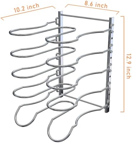 CAXXA Heavy Duty Pan Rack, Pot Lid Rack, Kitchen Cabinet Pantry Cookware - Image 2