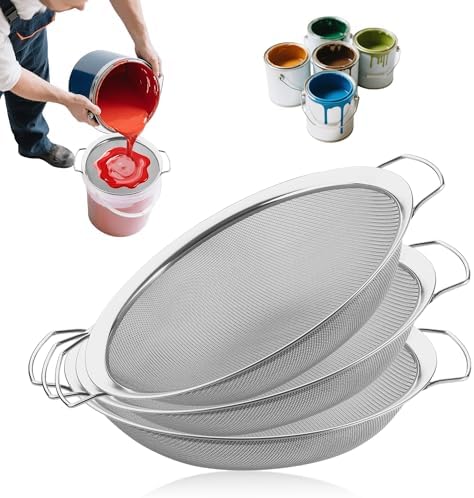3 Pack 60Mesh Fine Heavy Stainless Steel Paint Filter by ZXFUTURE