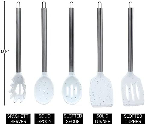 COOK WITH COLOR Silicone Cooking Utensils, Kitchen Utensil Set, Cooking Utensils - Image 5
