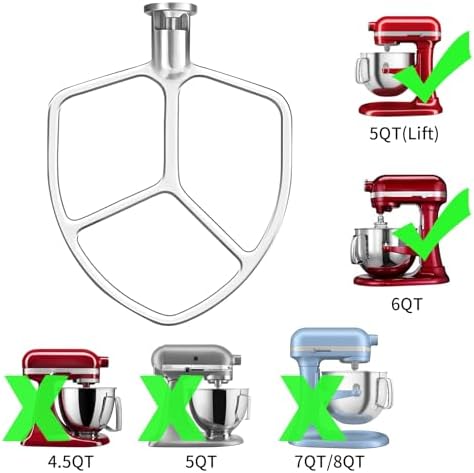 Stainless Flat Beater for KitchenAid 5 Plus - 6QT Bowl Lift Mixer - Image 5