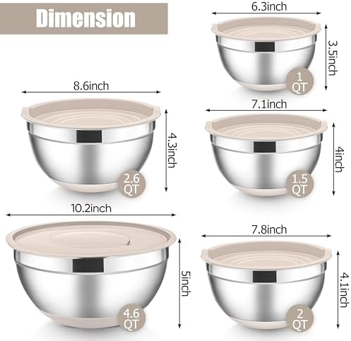 E-far Stainless Steel Mixing Bowls - Image 2