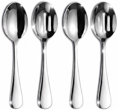 VIVANI 4-Piece Serving Spoons Set, 8.5-Inch Serving Spoon and Slotted Spoon by VIVANI