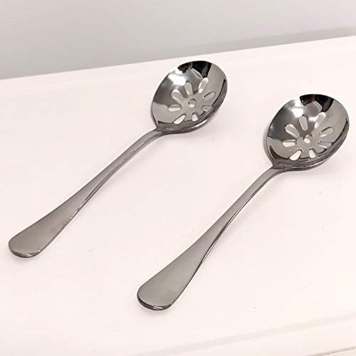 2-Pack 7.7-inch Stainless Steel Slotted Soup Serving Spoon Colander - Image 6