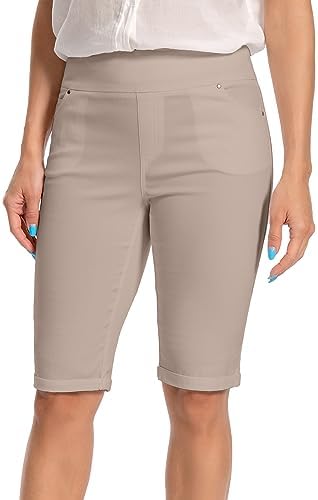 Jenna Rose Women's Stretch Bermuda Shorts – 5-Pocket, Cuffed Hem, Mid-Length by Unknown